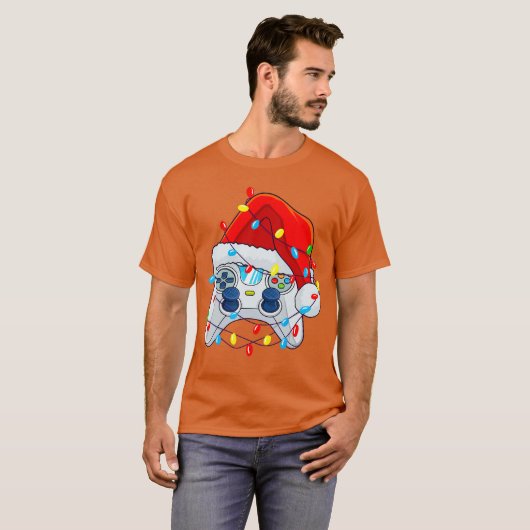 Christmas Video Game Controller Santa Gamer Boys f T-shirt (Voorkant volledig)