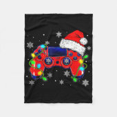 Christmas Video Game Controller Santa Hat Gamer Bo Fleece Deken (Voorkant)
