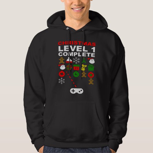 Christmas Video Gaming Decoration Invaders Gamer Hoodie (Voorkant)