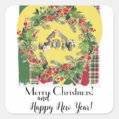 Christmas! Vierkante Sticker (Voorkant)