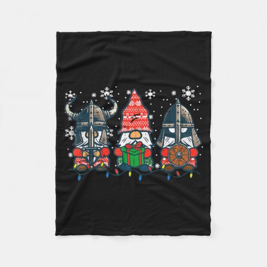 Christmas Viking Gnomes Funny Nordic Xmas Men Wome Fleece Deken (Voorkant)