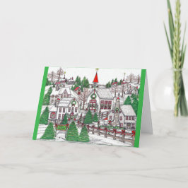 Christmas Village 4 Wenskaart Bedankkaart