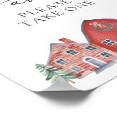 Christmas Village Baby shower Favors Sign Poster (Hoek)