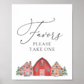 Christmas Village Baby shower Favors Sign Poster (Voorkant)