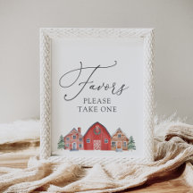 Christmas Village Baby shower Favors Sign