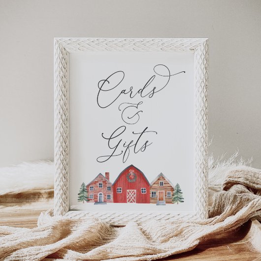 Christmas Village Baby shower Kaarten en geschenke Poster