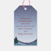 Christmas Village, blauw Cadeaulabel (Achterkant)