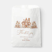 Christmas Village Blue Baby shower Dank u Bedankzakje (Voorkant)