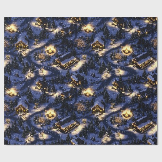 Christmas Village Fantasy D & D-stijl inpakpapier (Vlak)