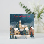 Christmas Village Feestdagenkaart (Staand voorkant)