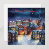 Christmas Village Feestdagenkaart (Voorkant / Achterkant)