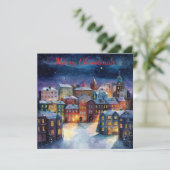 Christmas Village Feestdagenkaart (Staand voorkant)