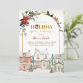 Christmas Village Holiday Open House Kaart (Staand voorkant)