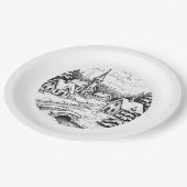 Christmas  Village in Winter Papieren Bordje (Gekanteld)