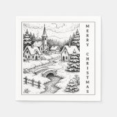 Christmas  Village in Winter Servet (Voorkant)