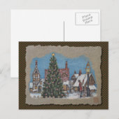 Christmas Village Lamplighter Feestdagenkaart (Voorkant / Achterkant)