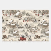 Christmas Village  Rustiek Inpakpapier Vel (Voorkant 2)