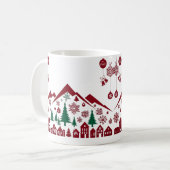 Christmas Village Silhouette – Red & Green  Koffiemok (Voorkant links)