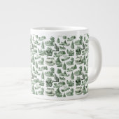 Christmas Village Themed Green Toile Design Grote Koffiekop (Voorkant rechts)