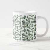 Christmas Village Themed Green Toile Design Grote Koffiekop (Rechts)
