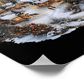 Christmas Village Town Holiday Winter Scene Festiv Poster (Hoek)