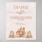Christmas Village Winter Baby shower Luier Raffle Poster (Voorkant)