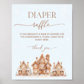 Christmas Village Winter Baby shower Luier Raffle Poster (Voorkant)