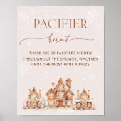 Christmas Village Winter Baby shower Pacifier Hunt Poster (Voorkant)