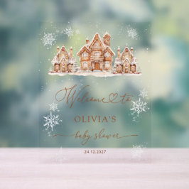 Christmas Village Winter Baby shower Welkom Acryl Bord