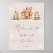 Christmas Village Winter Baby shower Welkom Poster (Voorkant)