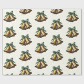Christmas Vintage Bells Wrapping Paper Cadeaupapier (Vlak)