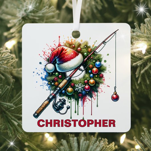 Christmas Vissen Lover Custom Name Metalen Ornament