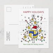 Christmas volleyball Ball Santa Hat Greeting Cards Feestdagenkaart (Voorkant / Achterkant)
