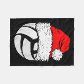 Christmas Volleyball Ball Santa Hat Xmas Matching  Fleece Deken (Voorkant (Horizontaal))