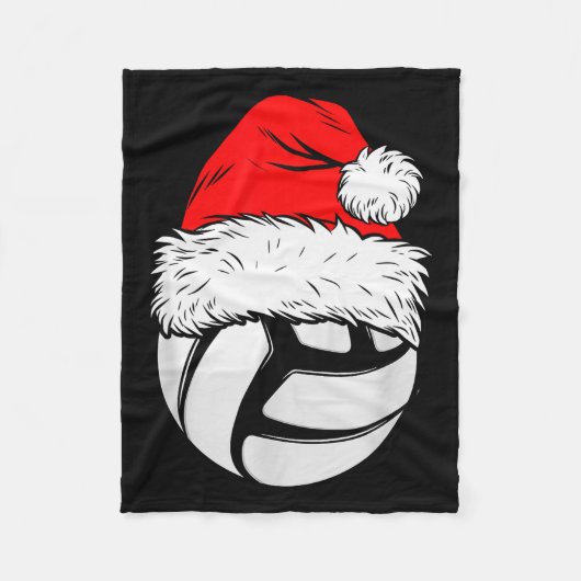 Christmas Volleyball Ball Santa Hat Xmas Matching  Fleece Deken (Voorkant)