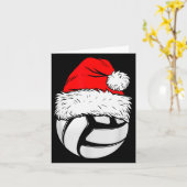 Christmas Volleyball Ball Santa Hat Xmas Matching Kaart (Gele Bloem)