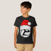 Christmas Volleyball Ball Santa Hat Xmas Matching T-shirt (Voorkant volledig)