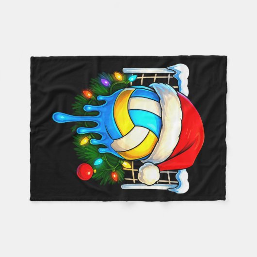Christmas Volleyball Drip Ice Cream Drip Xmas  Fleece Deken (Voorkant (Horizontaal))