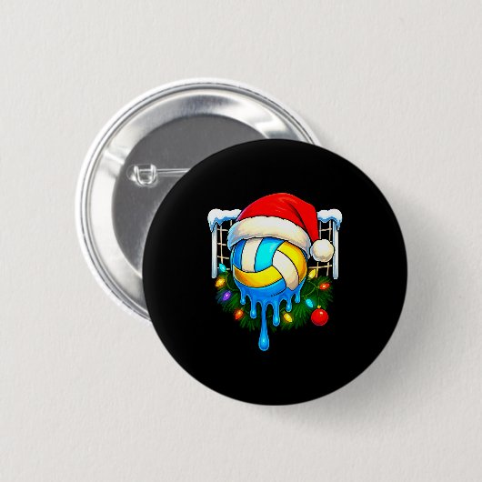 Christmas Volleyball Drip Ice Cream Drip Xmas  Ronde Button 5,7 Cm (Voorkant /achterkant)