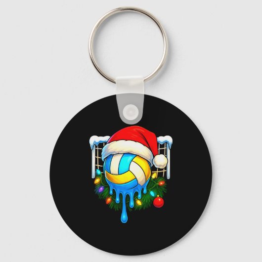 Christmas Volleyball Drip Ice Cream Drip Xmas Sleutelhanger (Voorkant)