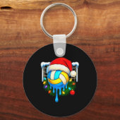 Christmas Volleyball Drip Ice Cream Drip Xmas Sleutelhanger (Voorkant)
