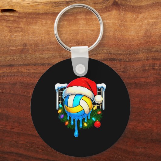 Christmas Volleyball Drip Ice Cream Drip Xmas  Sleutelhanger (Voorkant)