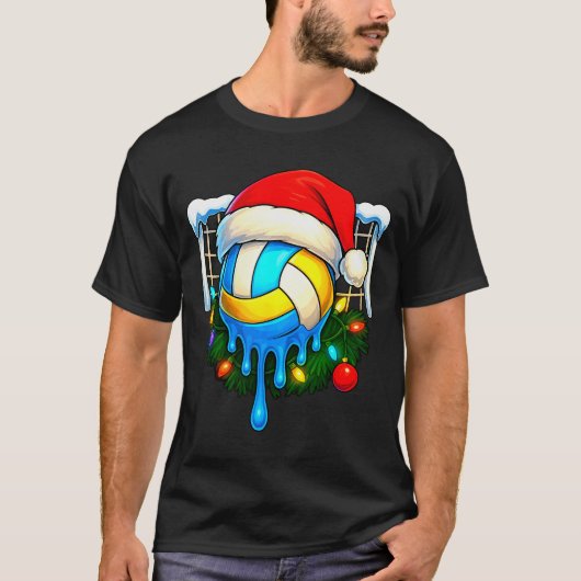 Christmas Volleyball Drip Ice Cream Drip Xmas  T-shirt (Voorkant)