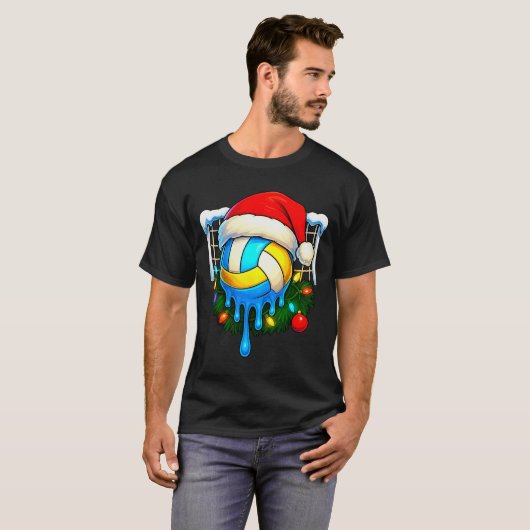 Christmas Volleyball Drip Ice Cream Drip Xmas  T-shirt (Voorkant volledig)