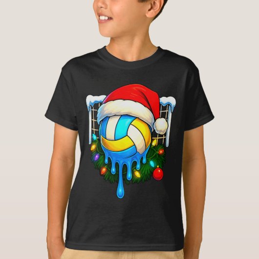 Christmas Volleyball Drip Ice Cream Drip Xmas T-shirt (Voorkant)