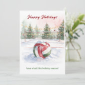 Christmas Volleyball Holiday Greeting Cards Feestdagenkaart (Staand voorkant)