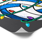 Christmas Volleyball Santa Hat Lights Srts Xmas Pa Poster (Hoek)