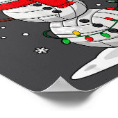 Christmas Volleyball Snowman Santa Hat Funny Holid Poster (Hoek)