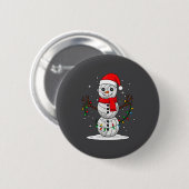 Christmas Volleyball Snowman Santa Hat Funny Holid Ronde Button 5,7 Cm (Voorkant /achterkant)