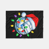 Christmas Volleyball Xmas Santa Srts Hat Mens Wome Fleece Deken (Voorkant (Horizontaal))